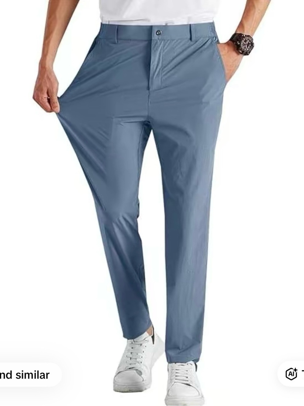 Men's Stretch Chino Pants in Slate Blue Size Medium